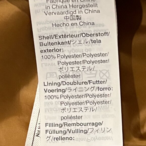 Madewell Mens Hooded Puffer Jacket, Old Gold, XL - Picture 6 of 10